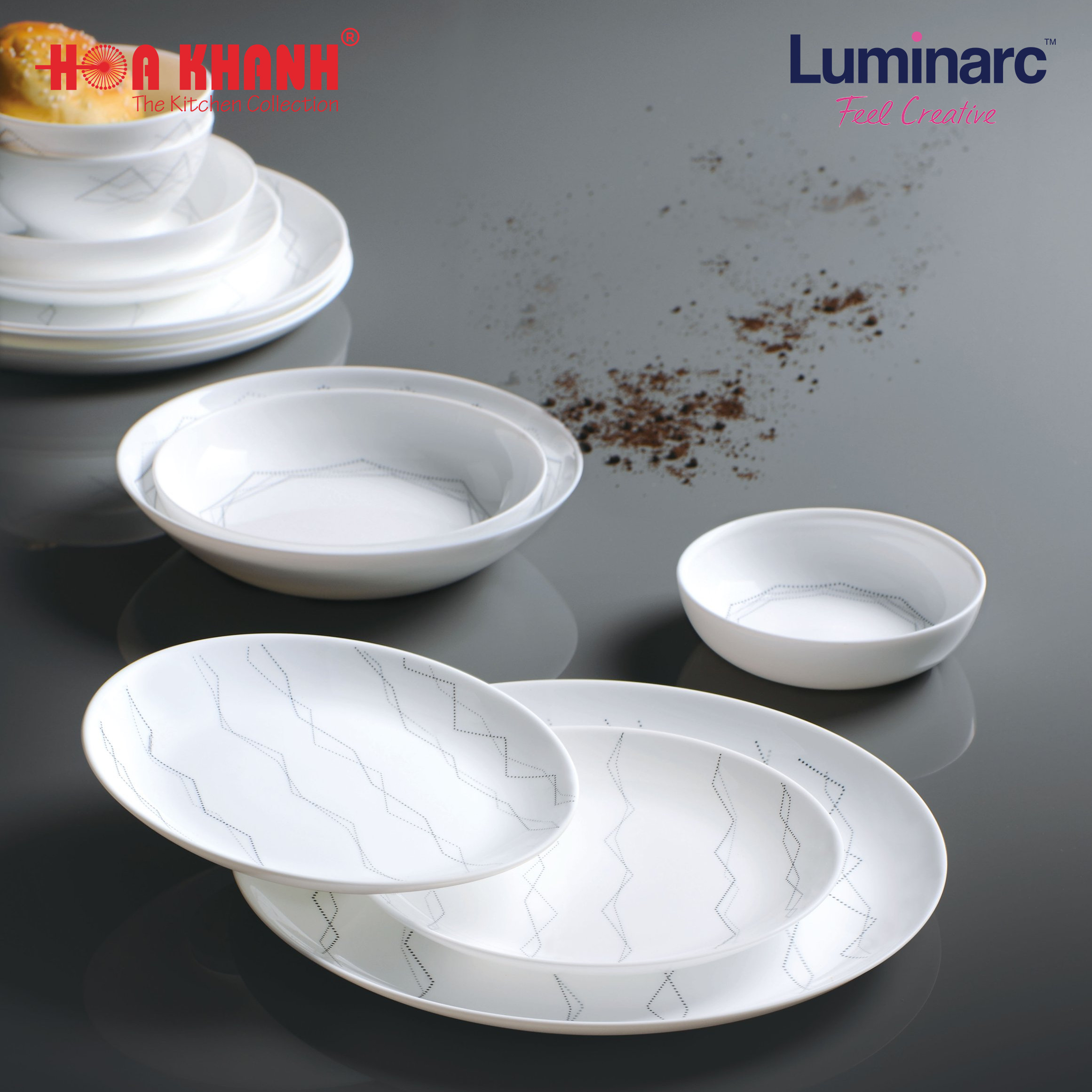 Đĩa thuỷ tinh Luminarc Diwali Marble